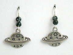 Pewter & Sterling Silver planet & stars dangle earrings-celestial,sky, astronomy