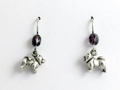 Sterling silver tiny Chow Chow dog dangle Earrings-darling, chows, dogs, canine