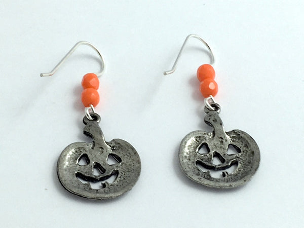 Pewter & Sterling Silver Jack O Lantern dangle Earrings-pumpkin ...