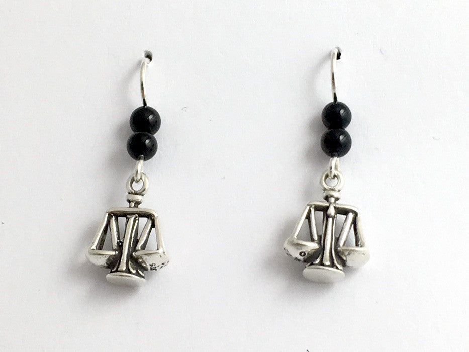 Sterling Silver 3-D Scale dangle earrings- Scales, Justice, Lawyer, legal, law