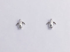 Sterling Silver and Surgical Steel penguin stud earrings-bird, penguins, birds