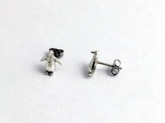 Sterling Silver and Surgical Steel penguin stud earrings-bird, penguins, birds