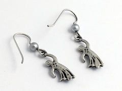 Sterling silver ghost dangle earring-Halloween,ghoul, spirit, spook, ghosts,