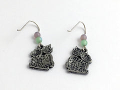 Pewter & Sterling silver  bunny earrings-rabbit- bunnies, rabbits, Easter