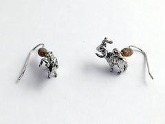 Sterling silver 3-D bighorn sheep dangle earrings- Rocky mountain,Autumn jasper