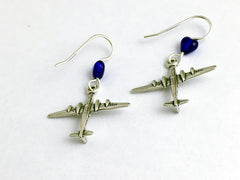Sterling Silver B29 Bomber Airplane dangle earrings- Plane, Military, Pilot,