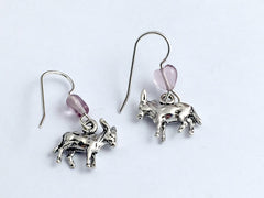 Sterling silver donkey dangle earrings-mule, burro, donkeys, jennet, jack,pack