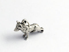 Sterling Silver 3-D German Shepherd dog charm or pendant-dogs, K-9 ,canine