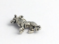 Sterling Silver 3-D German Shepherd dog charm or pendant-dogs, K-9 ,canine