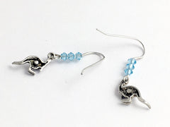 Sterling silver tiny kangaroo dangle earrings- marsupial, Australia, kangaroos