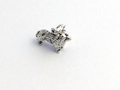 Sterling Silver  3-D Corgi dog charm or pendant- Cardigan Welsh Corgis, dogs