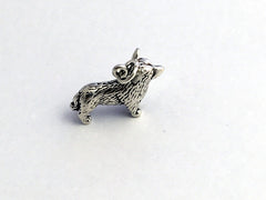 Sterling Silver  3-D Corgi dog charm or pendant- Cardigan Welsh Corgis, dogs