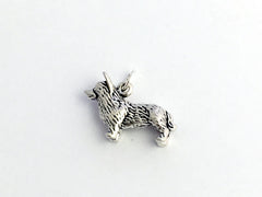 Sterling Silver  3-D Corgi dog charm or pendant- Cardigan Welsh Corgis, dogs