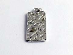 Pewter frame pendant, sheet music, sterling silver heart-resin, Happy, musician