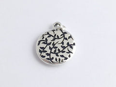 Round Pewter frame Sheet music with sterling silver heart pendant-resin,musician