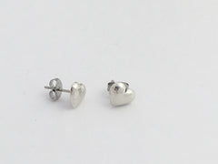 Sterling Silver and Surgical Steel small heart stud earring- hearts, love, 1/4"