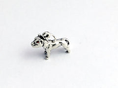 Sterling Silver  3-D pit bull dog  charm or pendant- dogs, terrier, American,