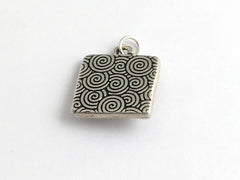 Pewter with turtle shell print & sterling silver turtle pendant-resin, turtles