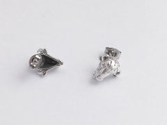 Sterling Silver and Surgical Steel Buffalo Head stud earrings-Buffalos, bison