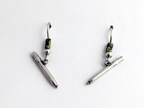 Sterling silver Pencil dangle Earrings-Teacher, Writer, Write, Pencils, Writing,