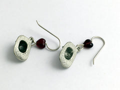 Pewter & Sterling Silver Fire Hat Earrings-Fireman, Fire Man, Firemen, Hats,