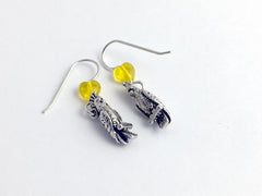 Sterling silver 3-D cockatiel dangle earrings-full bird- cockatoo, birds, parrot