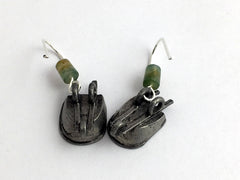 Pewter & Sterling Silver wheelbarrow dangle earrings-garden,DIY, tools,gardener