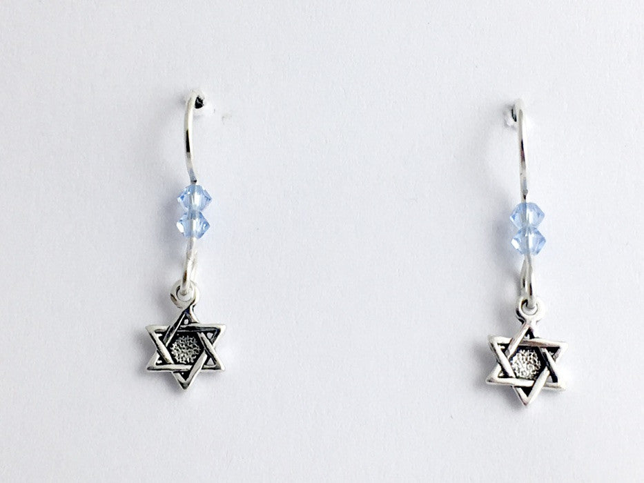 Sterling silver tiny Star of David dangle earrings- Judaism, Jewish, Judaica