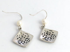 Sterling Silver  4 Trinity Celtic Knot  dangle Earrings-freshwater pearls, knots