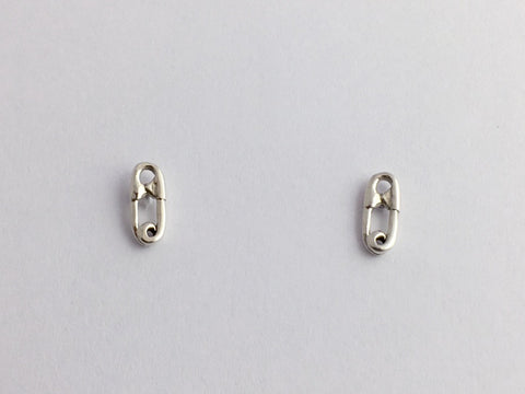 Sterling Silver small safety pin stud earrings-punk,diaper,pins, safe ally, baby
