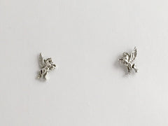 Sterling Silver & Surgical Steel Pegasus stud earrings- fantasy- winged horse