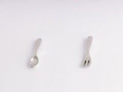 Sterling Silver Spoon & Fork stud earrings- utensils- food- eat- foodie- picnic
