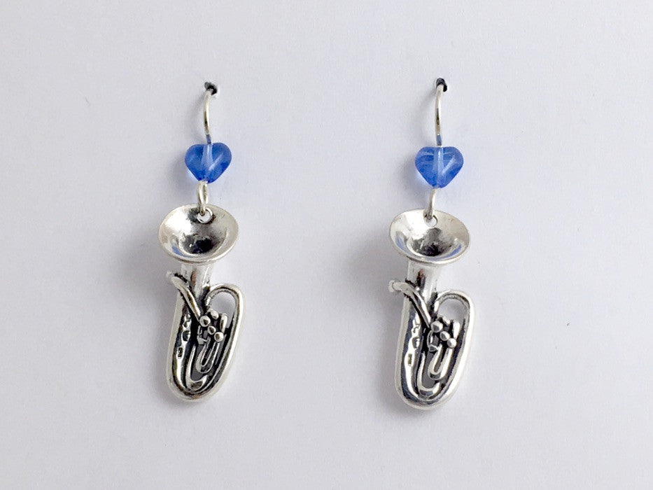 Sterling Silver Tuba dangle earrings music marching band instrument Tubas
