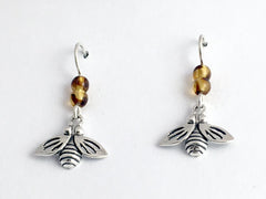 Sterling silver  bee earrings-bee keeping- honey- bees- insect- queen bee,