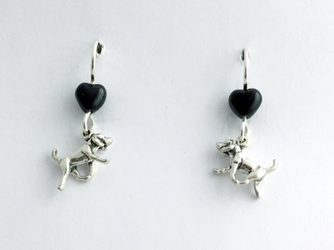 Sterling silver tiny American Foxhound dog earrings-fox hound, dogs, hounds