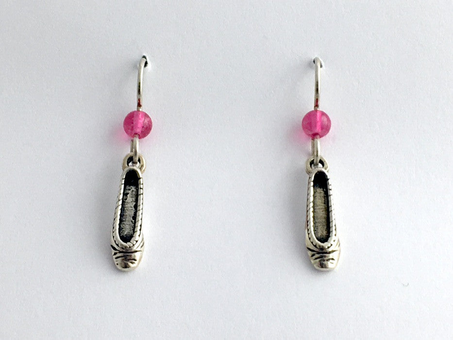 Sterling Silver Ballet slipper  dangle earrings--dance,  shoes, shoe, dancer