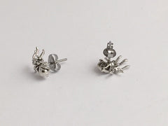 Sterling Silver & Surgical Steel small spider stud earrings- spiders, arachnids,