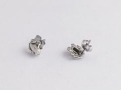 Sterling Silver & Surgical Steel tiny frog or toad stud earrings-amphibians, frogs