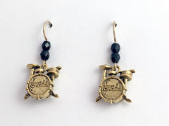 Gold tone Pewter & 14k gold filled drum kit earrings-music-drummer, musician