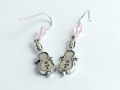 Sterling Silver Cello dangle earrings-Music, cellist,glass, orchestra, band