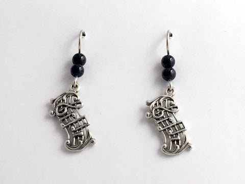 Sterling Silver Music Score dangle Earrings-musician, notes, clef, band, choir