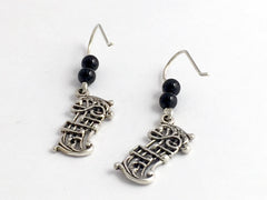 Sterling Silver Music Score dangle Earrings-musician, notes, clef, band, choir