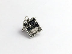 Sterling Silver 3-D typewriter charm-moveable, writer, type, author, secretary