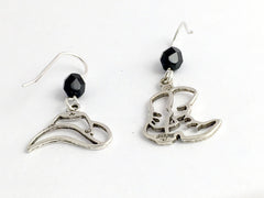 Sterling Silver Open Cowboy hat and boot dangle earrings-horse, cowgirl, boots