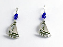 Sterling Silver Sailboat dangle earrings-sailing, sail boat, yacht, ocean, sails