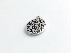 Pewter frame, night sky print, sterling silver man in the moon pendant-resin