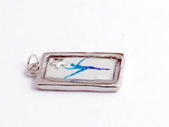 Pewter frame,Dancer print, sterling silver tiny star pendant-resin, Dance, stars