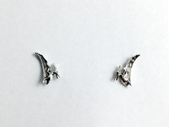 Sterling Silver and Surgical Steel pterodactyl stud earrings-dinosaur-birds,bird, Pterodactylus