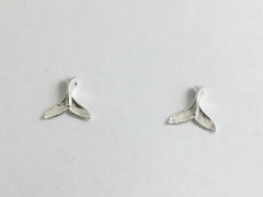 Sterling Silver & Surgical Steel whale fluke stud earrings-ocean, whales, tail