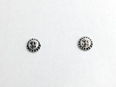 Sterling Silver and Surgical Steel Sun with face stud earrings- Star, stars,